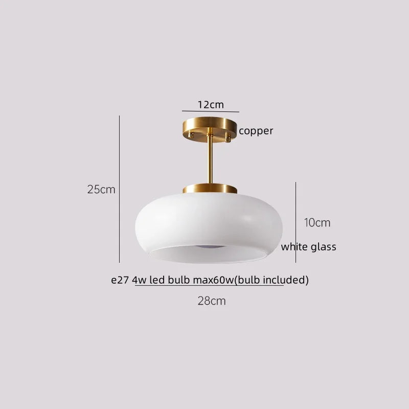 Axyaa Japanese Style LED Ceiling Lamp Iron Glass Modern Ceiling Light Home Decor