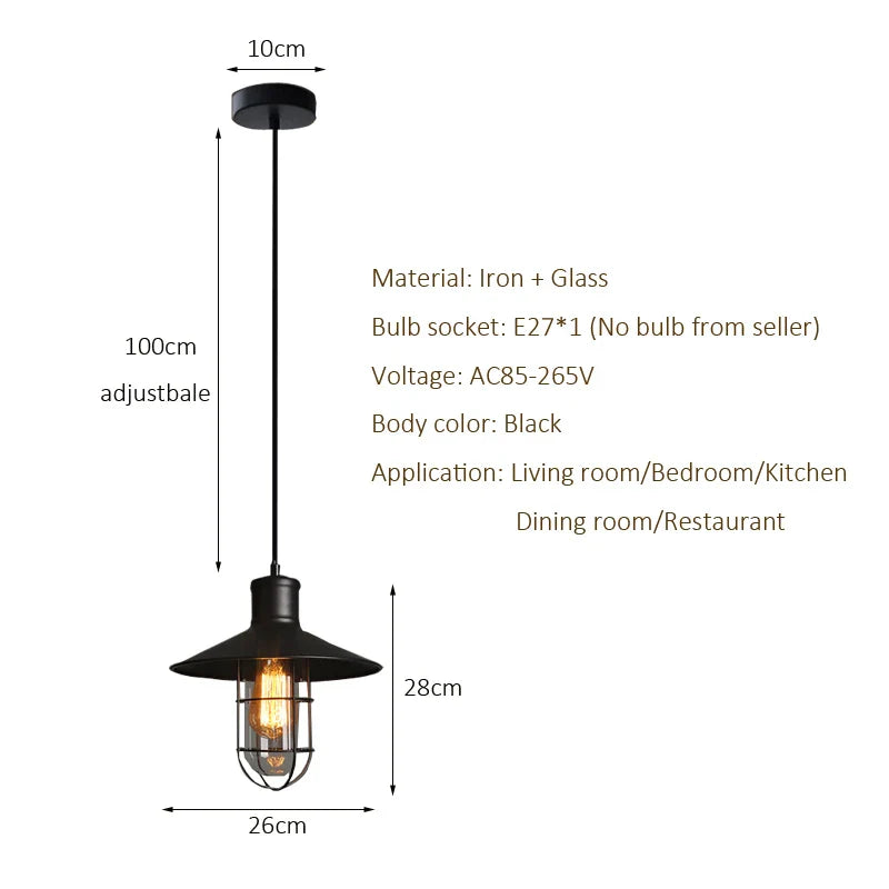 Axyaa Black Bird Cage Industrial Chandelier Pendant Light