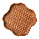 Axyaa Rosewood Coffee Tray: Handmade Japanese Dessert Plate with Tortoise Shell Carving
