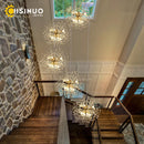Axyaa Gold Crystal Pendant Lamp Hanging Dinning Lighting for Modern Decor