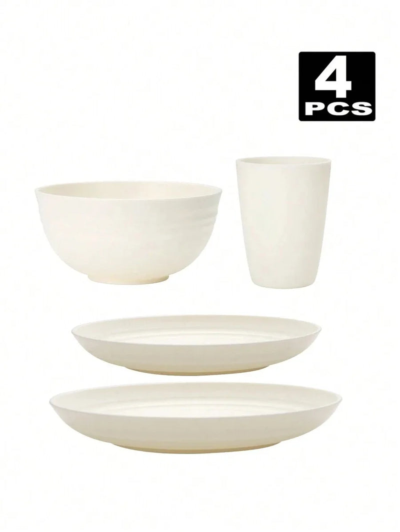 Axyaa 32-Piece Reusable Plastic Cutlery Set & Dinnerware for Home and Parties
