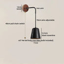Axyaa Black Travertine Stone LED Wall Lamp for Wabi Sabi Living Room Lighting.