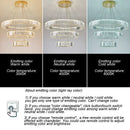 Axyaa Golden Chrome LED Crystal Round Ring Chandelier - Modern Ceiling Lamp for Home Decor