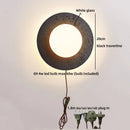 Axyaa White Glass Ball LED Wall Sconce Black Travertine Light Fixture