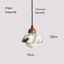 Axyaa Marble Stone Chandelier: Nordic Pendant Light, Small Bedroom Ceiling Lamp