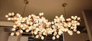Axyaa White Ginkgo Leaf Villa Chandelier for Living Room Dining Lobby Staircase