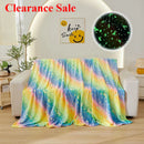 Axyaa Luminous Rainbow Unicorn Pegasus Star Flannel Blanket - Machine Washable Printing and Dyeing Blanket