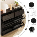 Axyaa Shoe Cabinet with Flip-Top Drawers & Additional Storage