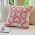 Chenille Embroidered Heart-Shaped Pillowcase for Valentine's Day by Axyaa