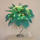 Axyaa Ostrich Feather Table Light with Remote Control Dimmer