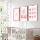 Pink Bows Cherry Wall Art Canvas Poster Prints Axyaa College Girl Room Decor