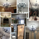 Axyaa Black Iron Crystal Chandelier for Living Room & Bedroom