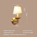 Axyaa Retro Copper Wall Lamp for Living Room, Bedroom, or Aisle
