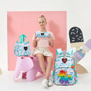 Axyaa Girls' School Backpack Set with Lunch Bag, Pencil Bag & Toy Pendant