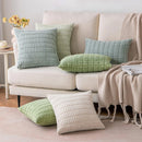 Axyaa Green Corduroy Throw Pillow Covers Set 20x20Inch for Couch Sofa Bed