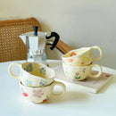 Axyaa CreatiCeramic Coffee Cup Flower-Shaped Mug with High Color Value