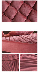 Axyaa Plush Quilted Mattress Cover | Soft & Warm Bed Fitted Sheet | Queen King Size