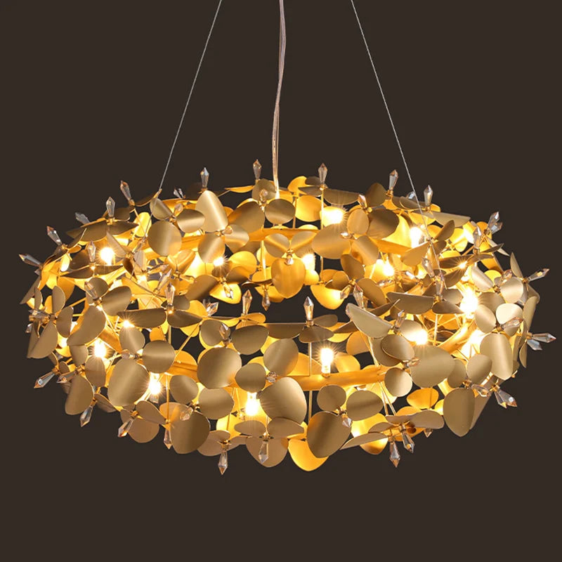 Axyaa Firefly Crystal Ceiling Chandelier: Modern Lighting Fixture for Home, Dining, and Hotel