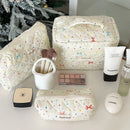 Axyaa Floral Cosmetic Bag Set - 3pcs Portable Toiletry Organizer for Women