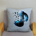 Axyaa Cartoon Sheet Music Printed Cushion Cover for Bedroom and Living Room