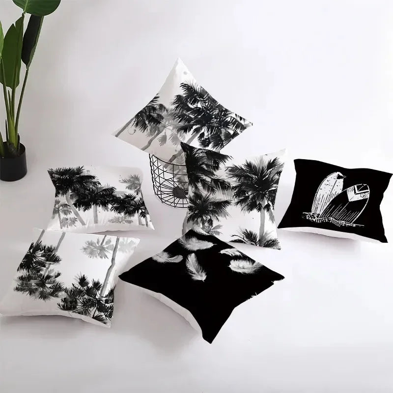 Axyaa Black and White Nordic Style Car Pillowcase Sofa Pillow Cover