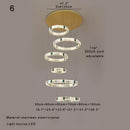 Axyaa Large Crystal Ceiling Pendant Light Fixture Luxury Villa Stairwell Decor Gold