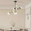 Axyaa Nordic Glass Chandelier LED Decorative Lighting for Living Room, Dining Room, and Bedroom