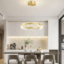 Axyaa LED Glossy Round Chandelier Dimmable Ceiling Light for Modern Nordic Living Room