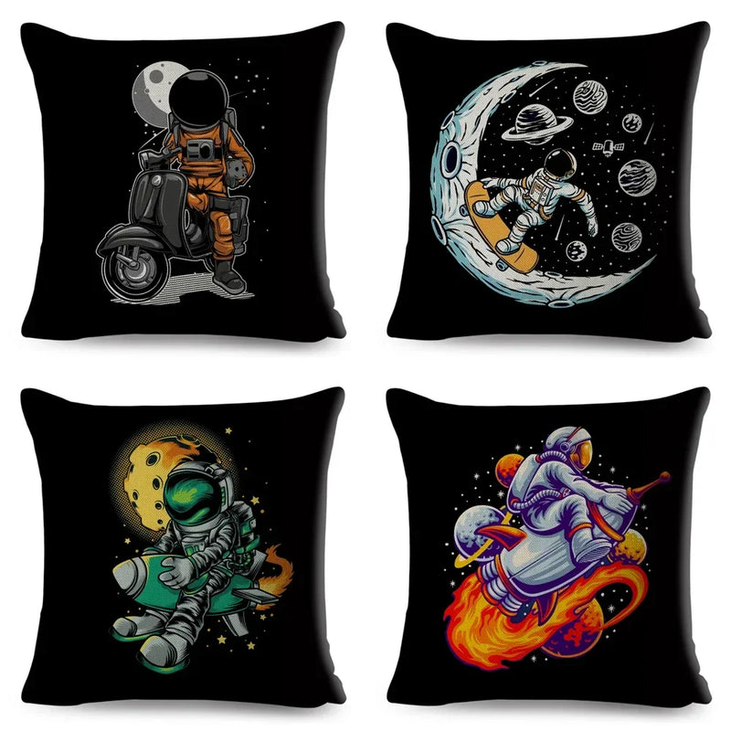 Axyaa Astronaut Sports Cushion: Fun Home Decor for Kids Room, Planet & Music Theme