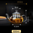 Axyaa Glass Teapot with Tea Strainer, Heat Resistant Kettle for Chinese Kung Fu Tea