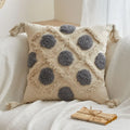 Axyaa Geometric Tufted Cushion Cover With Tassels - Boho Style Decorative Pillow Cover