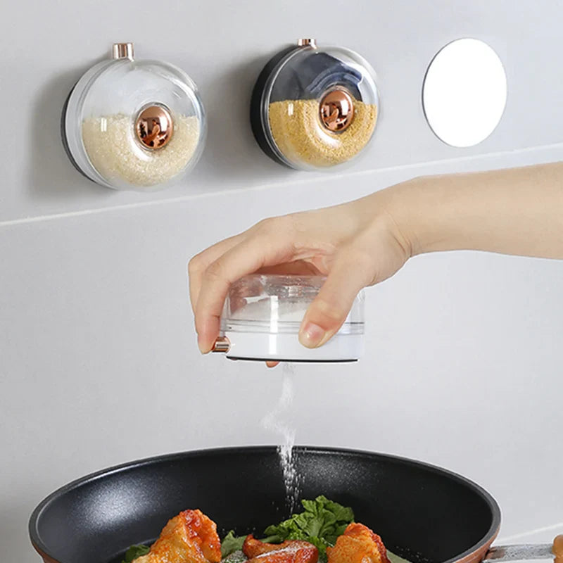 Axya Magnetic Seasoning Tank Set for Kitchen - Wall Hanging Salt Shaker & Seasoning Box