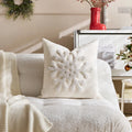 Axyaa Christmas Snowflake Circle Embroidered Pillowcase - Boho Decor Home Cushion Cover
