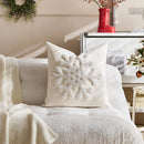 Axyaa Christmas Snowflake Circle Embroidered Pillowcase - Boho Decor Home Cushion Cover