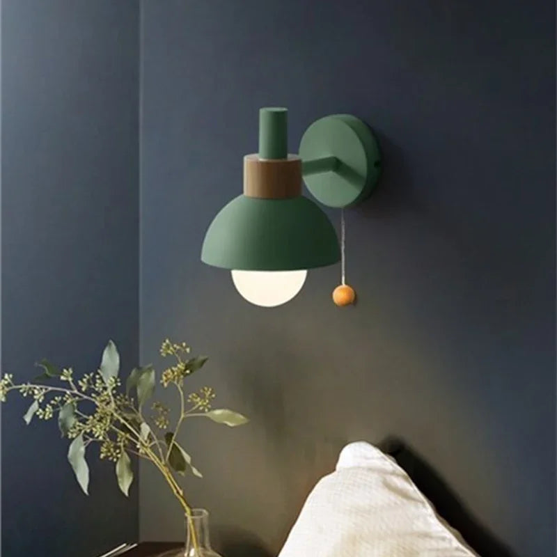 Axya Modern Macaron Wall Light Switch Sconce for Bedroom Living Room | E27 Indoor Lighting Fixture