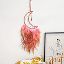 Axyaa Grey Moon Feathers Dream Catcher 60cm Large Handmade Indian Style Wall Hanging