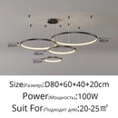 Axyaa Black Rings Pendant Light Chandelier Dimmable Remote Lamp Modern Minimalist Style