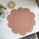 Axyaa Floral Green Embossed Faux Leather Placemats Set - Perfect for Home, Hotel, or Restaurant