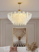 Axyaa French Feather Pendant Chandelier for Luxury Glass Home Decor