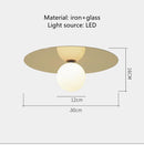 Axyaa Gold LED Ball Ceiling Light for Corridor, Bedroom, and Bar - Minimalist Designer Style