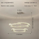 Axyaa Crystal LED Chandelier Foyer Pendant Lighting Modern Luxury Steel Lamp