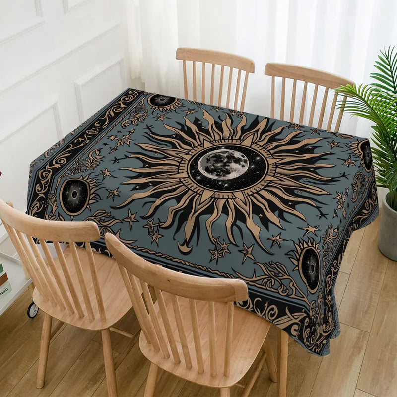 Axyaa Sun Moon Blues Table Runner for Home Kitchen Decor.