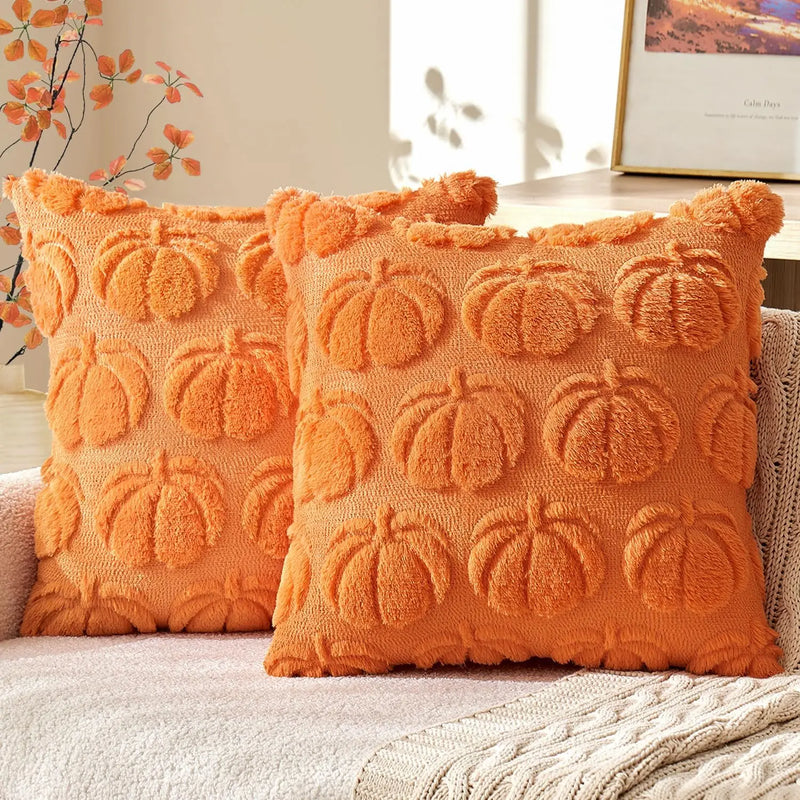 Axyaa Christmas Tree Pillow Covers 18 x 18 Plush Faux Wool Decorative Couch Pillow