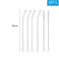 Axyaa Glass Straw Set: Reusable Borosilicate Drinking Straws with Brush for Drinks