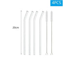 Axyaa Glass Straw Set: Reusable Borosilicate Drinking Straws with Brush for Drinks
