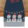 Axyaa Christmas Snowmen Snowflakes Table Runner for Kitchen and Holiday Party
