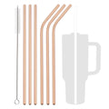 Axyaa Stainless Steel Drinking Straws Set 7Pcs with Brush Cocktail Bar for Glasses