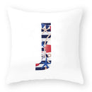 Axyaa Striped Alphabet Decorative Cushion Cover in Blue and White, 45x45cm