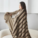 Axyaa Faux Fur Thick Warmth Blanket: High Quality, Soft & Fluffy Sofa Throw
