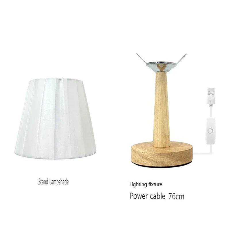 Axyaa Nordic Pleated Table Lamp USB Art Light for Bedroom Decor